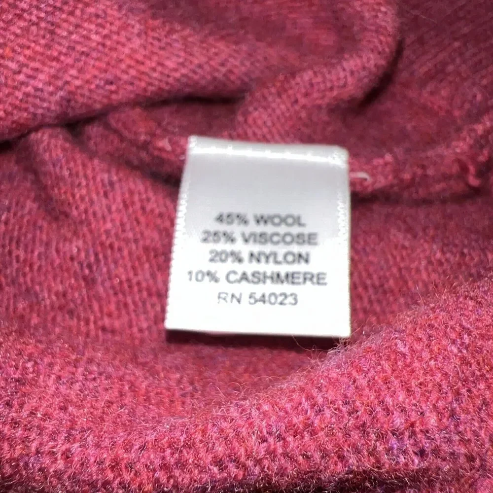Banana Republic Women V-Neck Double Trim Sweater Sz L Pink‎ Cashmere/Wool Blend